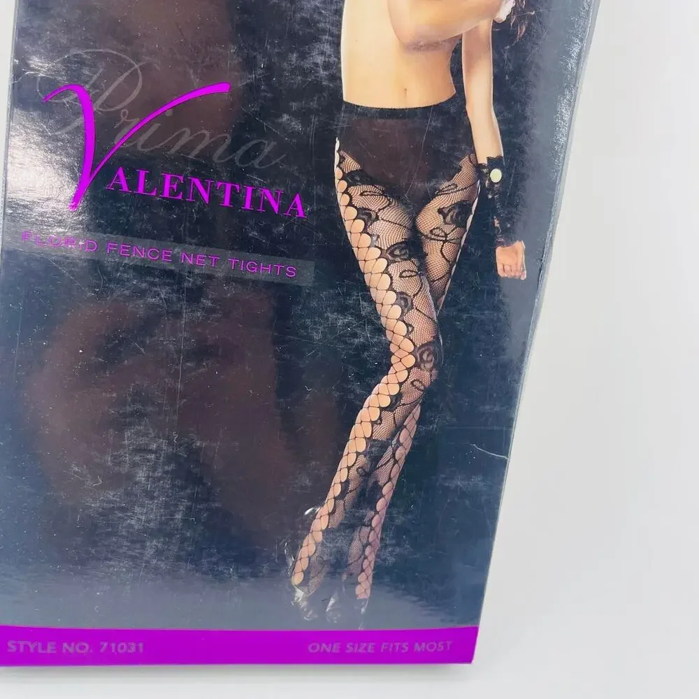 Valentina Sexy Mesh Stocking Florid Fence Net Tights Criss Cross LaceUp SexySide